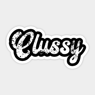 Vintage Clussy Clowncore Internet Meme Distressed Grunge Text Sticker